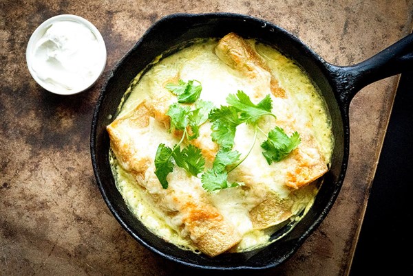 Sour cream chicken enchiladas