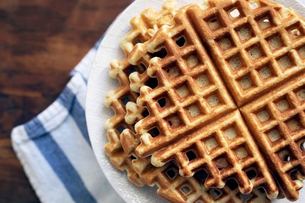 Sour cream cornmeal waffles