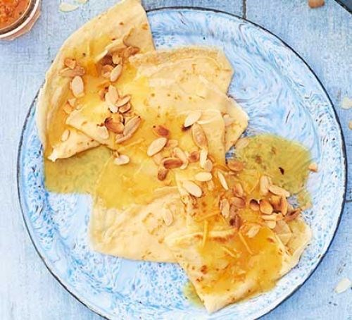 Sour cream crêpes with Seville orange marmalade & Amaretto sauce