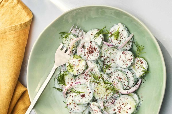 Sour cream cucumber salad