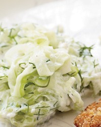 Sour cream cucumber salad