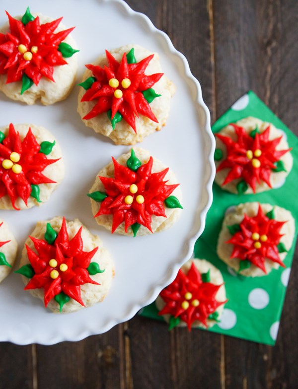 Sour cream pound cake poinsettia cookies