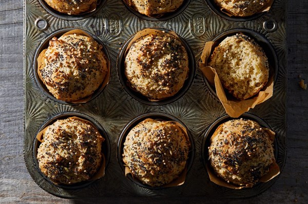 Sour cream rye muffins