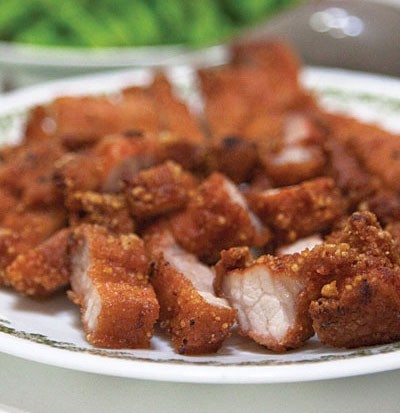 Sour fried pork cutlets (Hong zao zha zhu pai) 