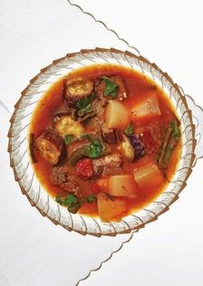 Sour tamarind broth with pork and vegetables (Sinigang)