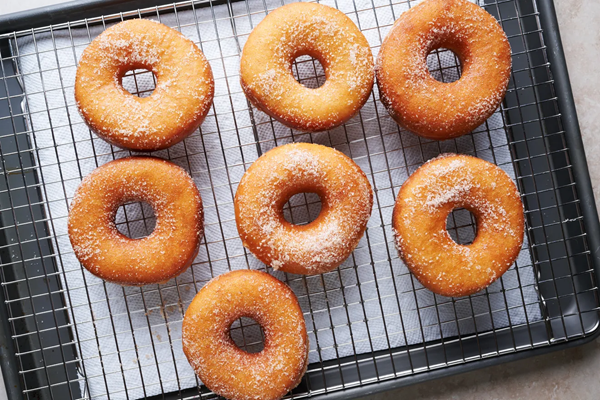Sourdough apple cider doughnuts