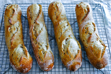 Sourdough baguettes (Baguettes au levain)