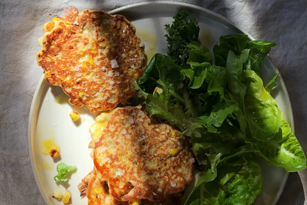 Sourdough corn fritters