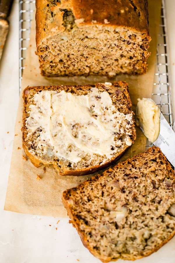 Sourdough discard banana bread 