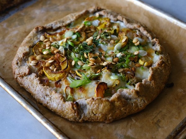 Sourdough galette with delicata squash