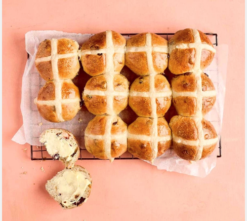 Sourdough hot cross buns