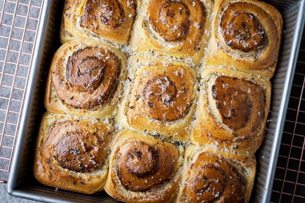 Sourdough savory rolls with Parmesan & ricotta