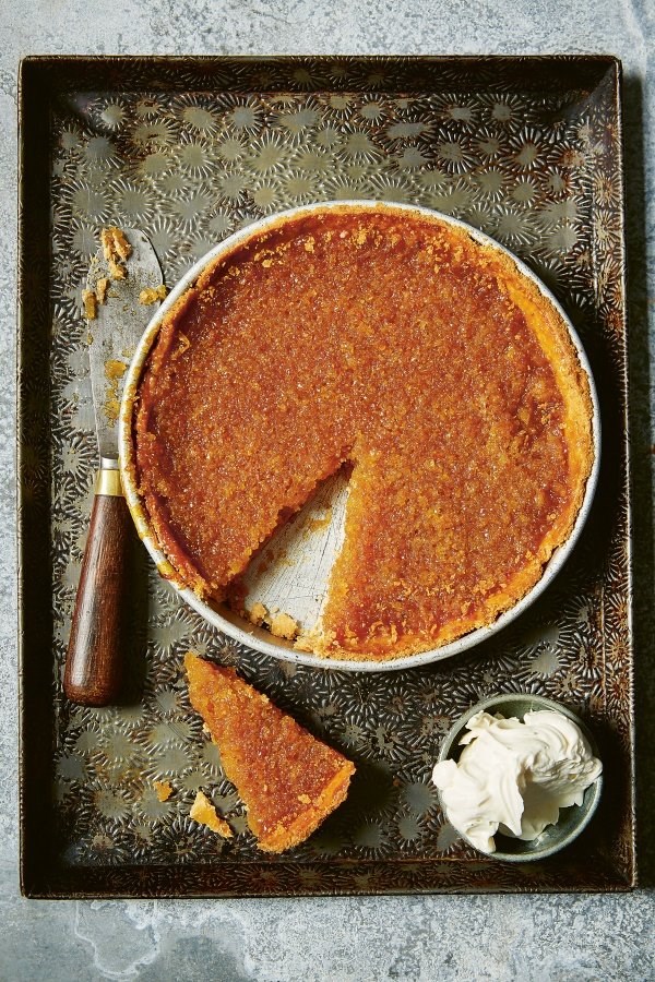 Sourdough treacle tart