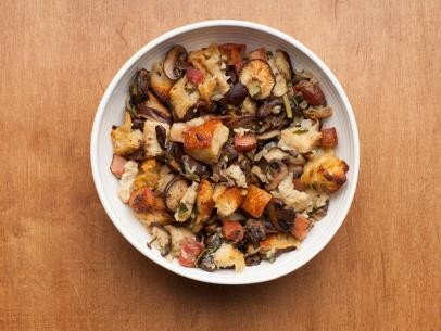 Sourdough, wild mushroom, and bacon dressing