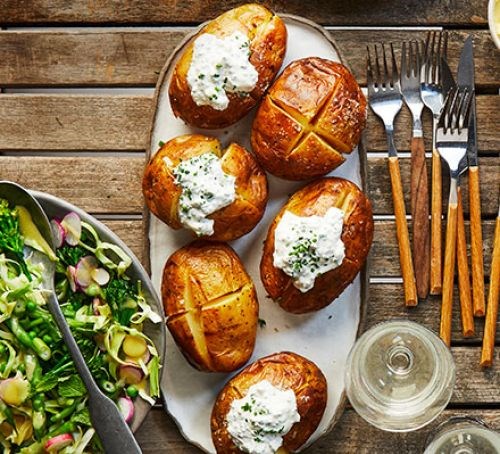 Soured cream & chive jacket potatoes