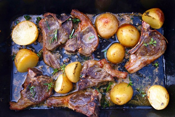 Sous vide lamb chops