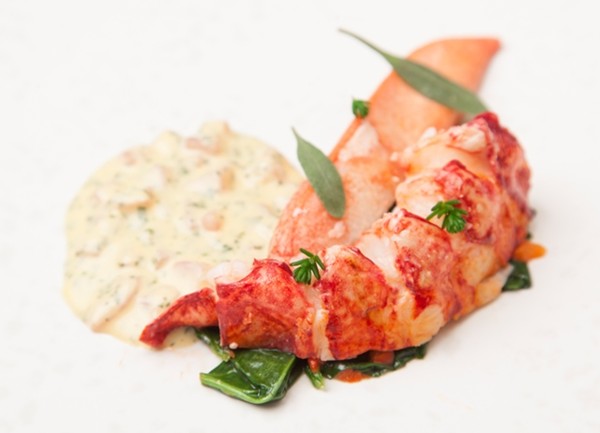 Sous vide lobster with sauce Choron