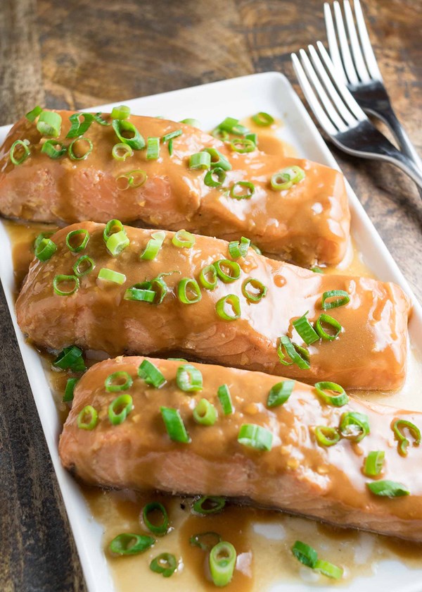 Sous vide teriyaki salmon