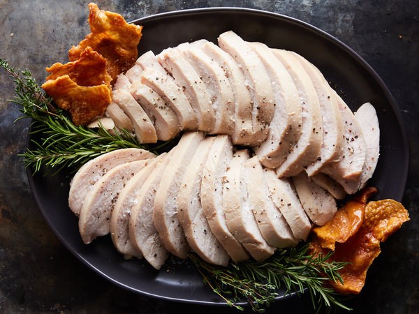Sous-vide turkey breast with maple and rosemary