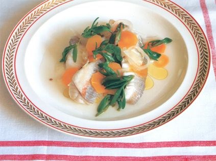 Soused gurnard with sea purslane