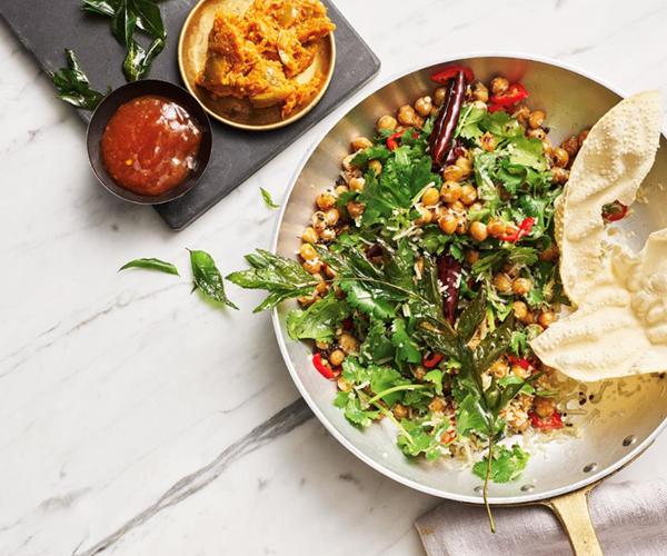South Indian coconut and chickpea stir-fry