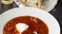 South of France tomato soup with young chèvre