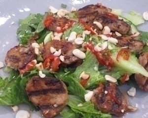 Southeast Asian pork salad with sweet chilli dressing