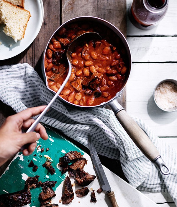 Southern barbecue beans with burnt ends