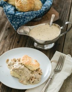 Southern biscuits with sausage & gravy