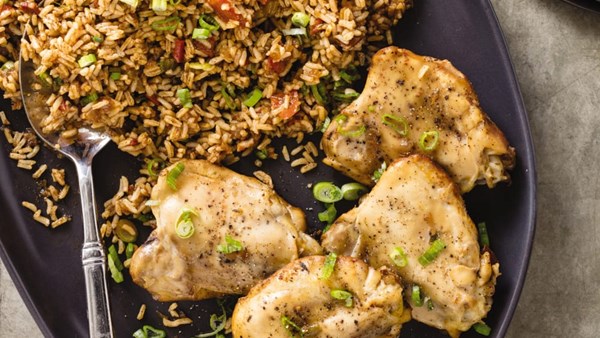 Southern chicken and dirty rice