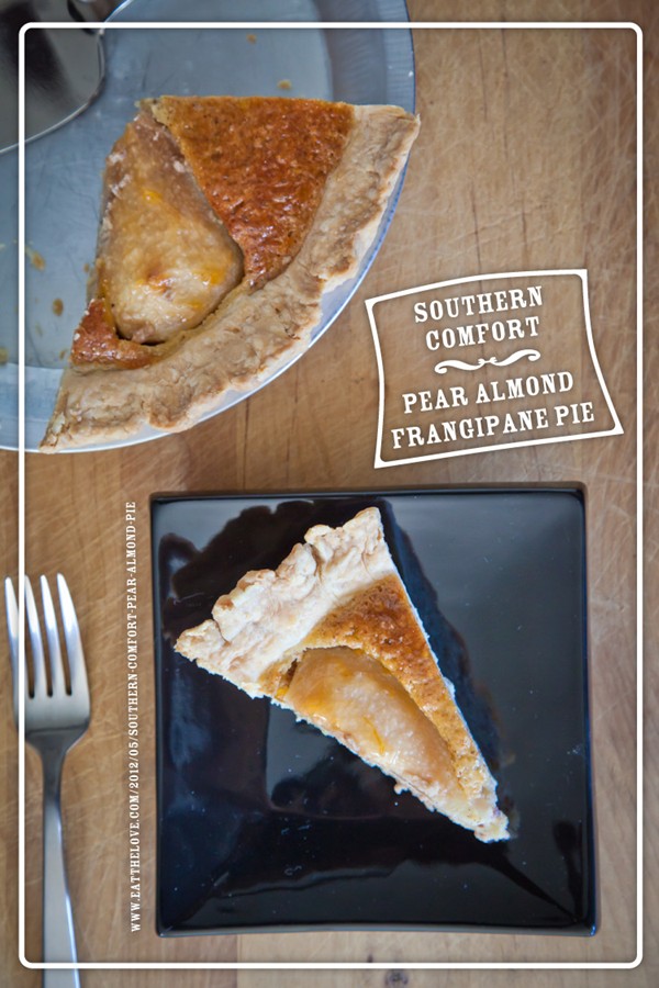 Southern Comfort pear almond frangipane pie