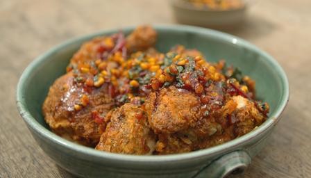 Southern Fried Buttermilk Chicken With Tomato And Sweetcorn Salsa