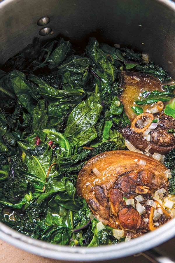 Southern greens with ham hocks