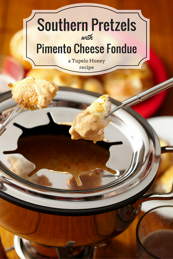 Southern pretzels with pimento cheese fondue