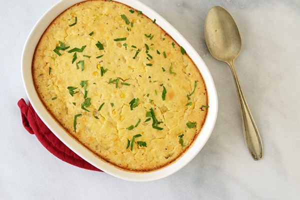 Southern savory corn pudding