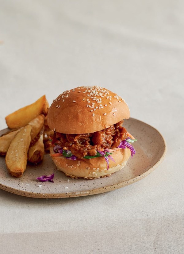 Southern-style pulled celeriac burgers