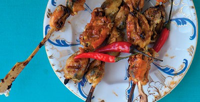 Southern Thai-style mussel satay (Hoi malaeng puu)