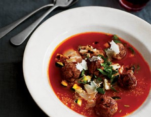 Southwest bison meatball soup