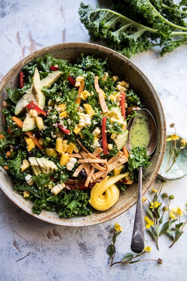 Southwest mango, kale, and quinoa chopped salad