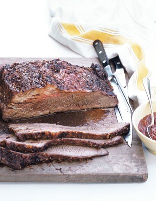 Southwestern barbecued brisket with ancho chile sauce