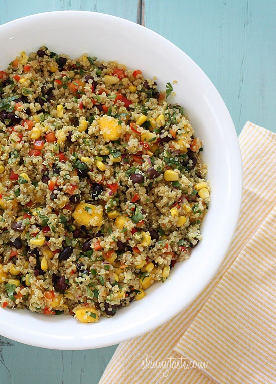 Southwestern black bean, quinoa and mango medley