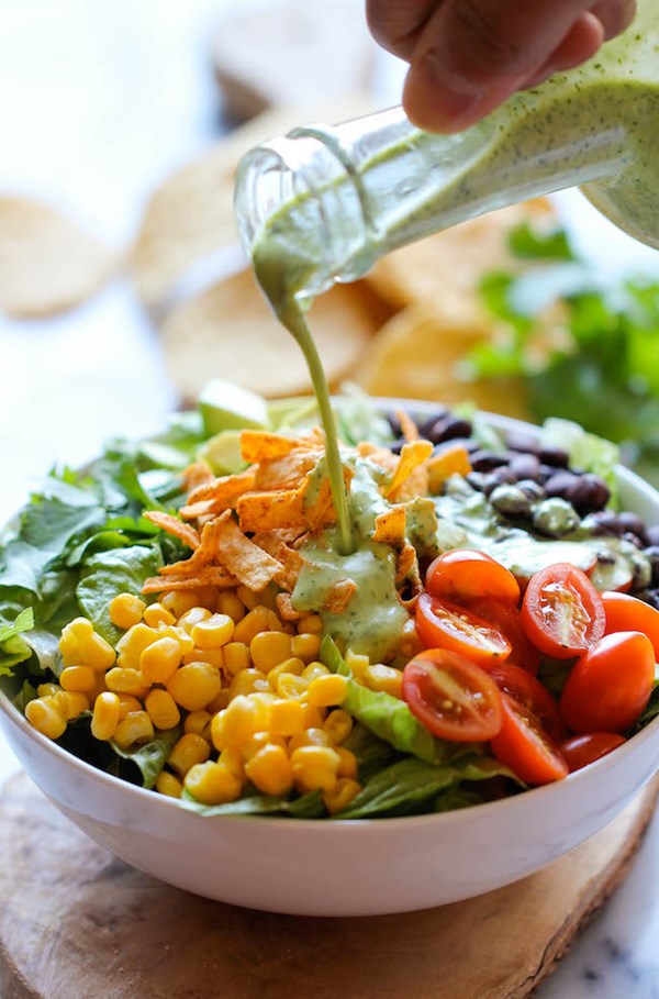 Southwestern chopped salad with cilantro lime dressing