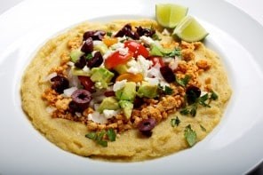 Southwestern grits with queso fresco, cilantro and lime