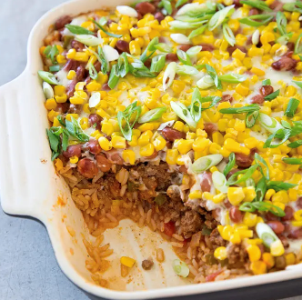 Southwestern layered beef casserole