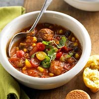 Southwestern meatball chili