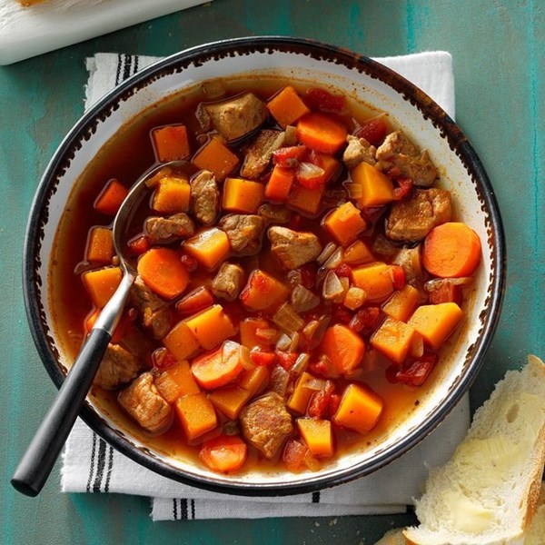 Southwestern pork & squash soup