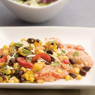 Southwestern sauté with salsa grits