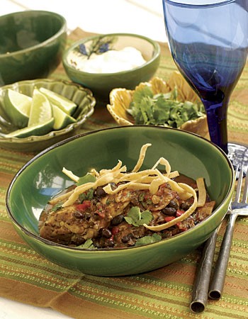 Southwestern spiced chicken and black bean stew