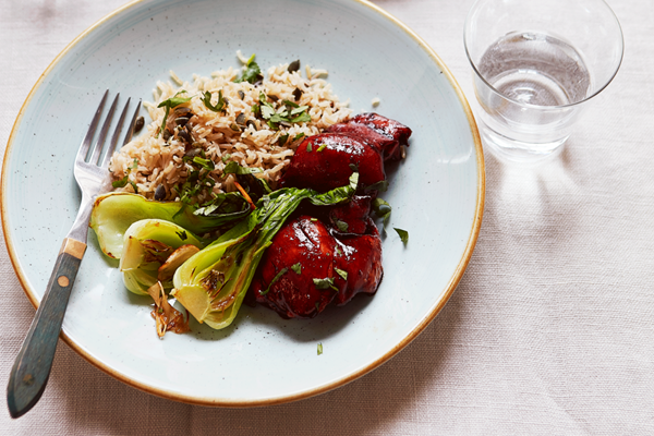 Soy & honey chicken with coconut rice