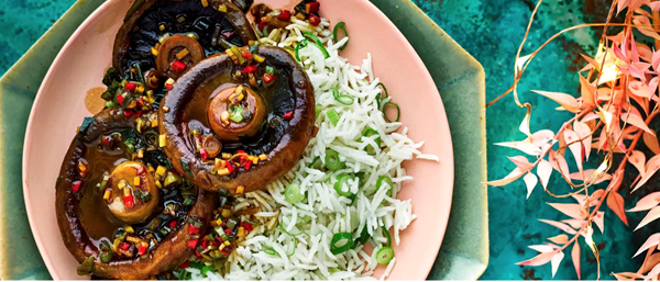 Soy-and-butter-braised mushrooms